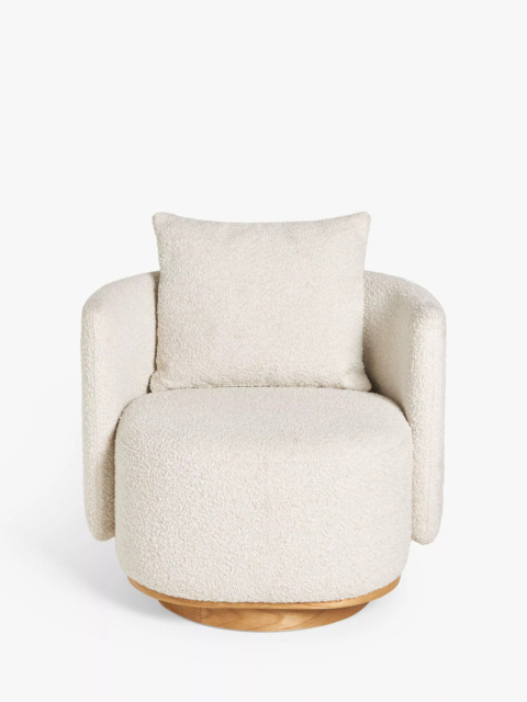 John Lewis Piro Swivel Armchair, Cream Natural Boucle - image 1