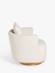 John Lewis Piro Swivel Armchair, Cream Natural Boucle - thumbnail 5