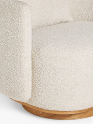 John Lewis Piro Swivel Armchair, Cream Natural Boucle - thumbnail 4