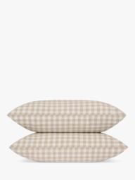 Piglet in Bed Gingham Linen Blend Bedding, Oatmeal - thumbnail 5