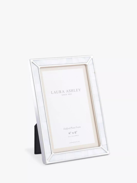 Laura Ashley Oakford Mother of Pearl Photo Frame, Grey/Nickel - image 1