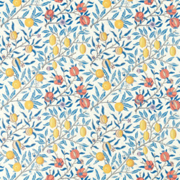 Morris & Co. Fruit Made to Measure Curtains or Roman Blind, Paradise Blue - thumbnail 1