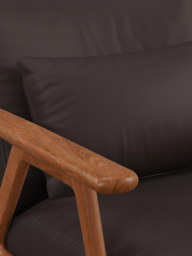 John Lewis Hendricks Leather Armchair, Dark Leg - thumbnail 6