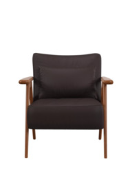 John Lewis Hendricks Leather Armchair, Dark Leg - thumbnail 5