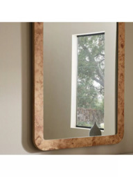 West Elm Burled Wood Wall Mirror, 91 x 61cm, Oak Effect - thumbnail 3