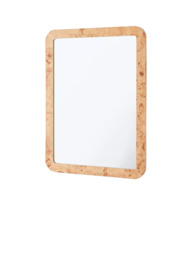 West Elm Burled Wood Wall Mirror, 102 x 77cm, Oak Effect