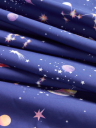 John Lewis Glow in the Dark Constellation Print Pencil Pleat Blackout Children's Curtains, Blue - thumbnail 5