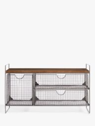 John Lewis Restoration Mesh Shoe Storage Bench - thumbnail 2