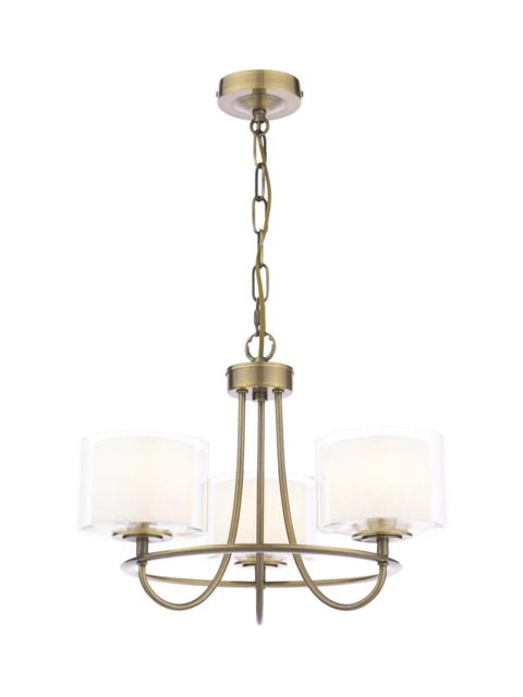 Laura Ashley Southwell 3 Arm Ceiling Chandelier, Metallic Brass - image 1