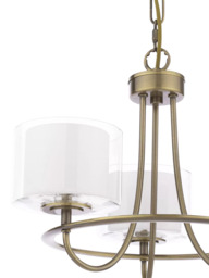 Laura Ashley Southwell 3 Arm Ceiling Chandelier, Metallic Brass - thumbnail 5