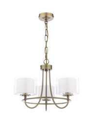 Laura Ashley Southwell 3 Arm Ceiling Chandelier, Metallic Brass - thumbnail 4