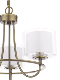 Laura Ashley Southwell 3 Arm Ceiling Chandelier, Metallic Brass - thumbnail 6