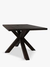 John Lewis Thornton Fixed Solid Oak Dining Table, Straight Edge, Dark Oil - thumbnail 3