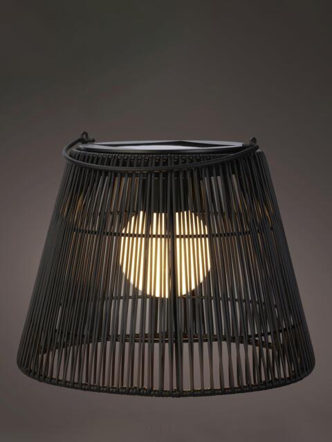 Kaemingk Solar Powered Outdoor Wicker Lantern, Black - image 1