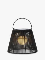 Kaemingk Solar Powered Outdoor Wicker Lantern, Black - thumbnail 3