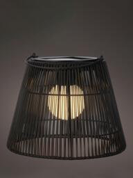 Kaemingk Solar Powered Outdoor Wicker Lantern, Black - thumbnail 1