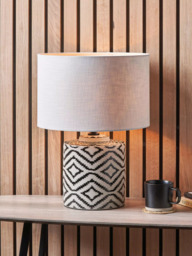 Pacific Chirala Ceramic Table Lamp, Black/White - thumbnail 2