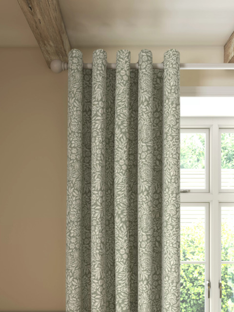 John Lewis Hidcote Weave Pair Lined Eyelet Curtains - image 1