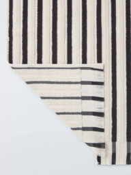 John Lewis Fringed Edge Stripe Towels, Black And Cream - thumbnail 2