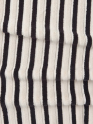 John Lewis Fringed Edge Stripe Towels, Black And Cream - thumbnail 3