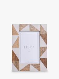 Libra Interiors Geometric Mango Wood Photo Frame, Brown - thumbnail 1