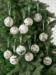 John Lewis 12 Days of Christmas Baubles, Monochrome - thumbnail 2