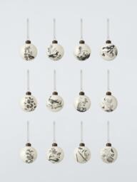 John Lewis 12 Days of Christmas Baubles, Monochrome