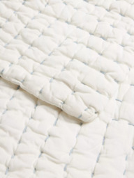 John Lewis Polka Dot Voile Quilted Bedspread, White - thumbnail 2