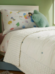 John Lewis Polka Dot Voile Quilted Bedspread, White - thumbnail 4