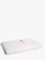 John Lewis Polka Dot Voile Quilted Bedspread, White - thumbnail 3