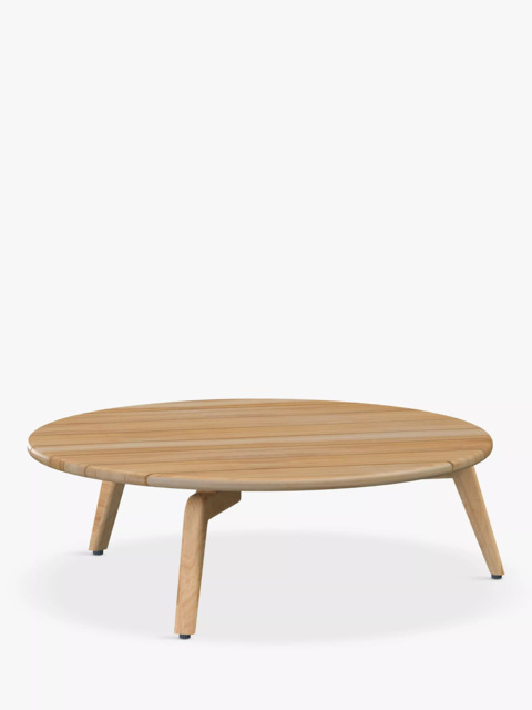 4 Seasons Outdoor Zucca Round Garden Coffee Table, 90cm, FSC-Certified (Teak Wood), Natural