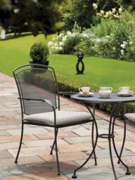 John Lewis Henley by KETTLER Garden Dining Armchair Striped Cushion, Grey - thumbnail 2