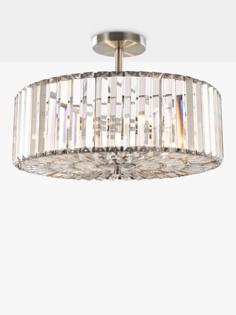 Laura Ashley Fernhurst 4 Bulb Semi Flush Ceiling Light, Champagne Gold - image 1