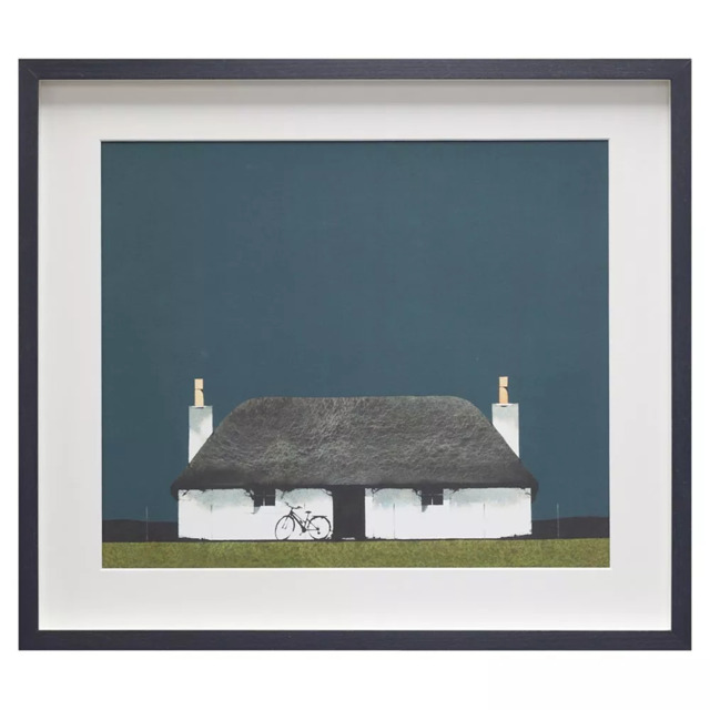 John Lewis Ron Lawson 'Cottage And Bike' Framed Print, 45 x 52cm - image 1