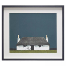 John Lewis Ron Lawson 'Cottage And Bike' Framed Print, 45 x 52cm