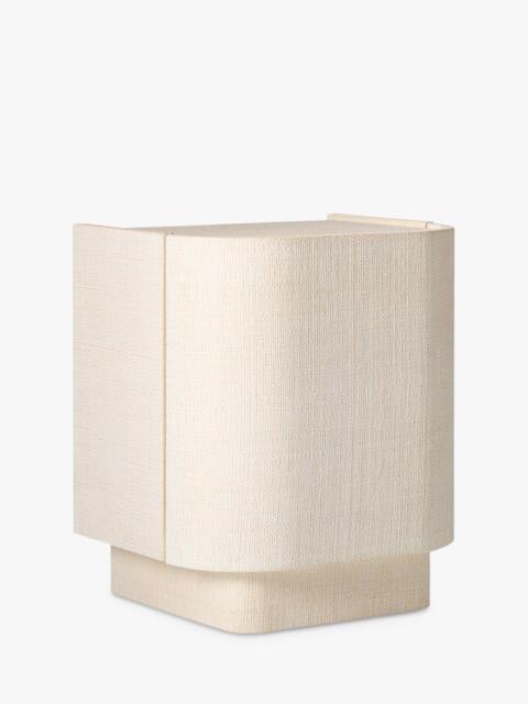 West Elm Solstice Painted Raffia 1 Door Bedside Table, Whitewash - image 1