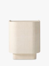 West Elm Solstice Painted Raffia 1 Door Bedside Table, Whitewash - thumbnail 4