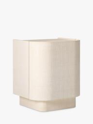 West Elm Solstice Painted Raffia 1 Door Bedside Table, Whitewash