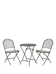 KETTLER Cafe Roma Foldable 2-Seater Round Garden Bistro Table & Chairs Set