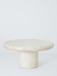 John Lewis Travertine Marble Effect Round Garden Coffee Table, 80cm