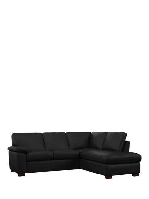 John Lewis Camden RHF Chaise Corner Leather Sofa, Dark Leg - image 1