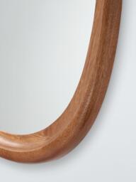 John Lewis Mid Century Circle Wood Wall Mirror, 69 x 62cm, Walnut - thumbnail 3