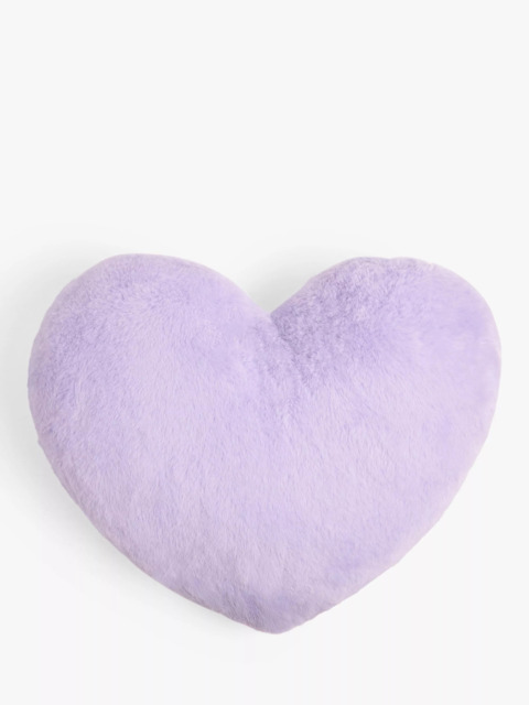 John Lewis Kids' Faux Fur Heart Cushion - image 1