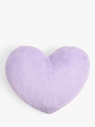 John Lewis Kids' Faux Fur Heart Cushion - thumbnail 1