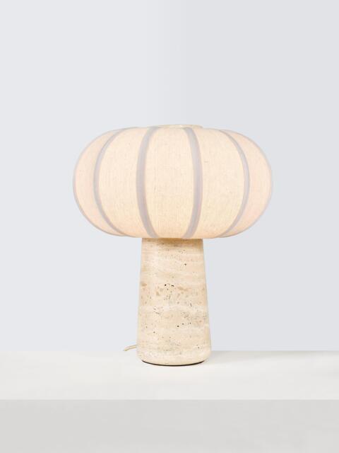 John Lewis Travertine Pumpkin Table Lamp, Travertine Stone - image 1
