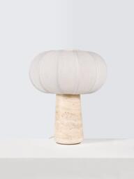 John Lewis Travertine Pumpkin Table Lamp, Travertine Stone - thumbnail 3