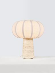 John Lewis Travertine Pumpkin Table Lamp, Travertine Stone - thumbnail 1