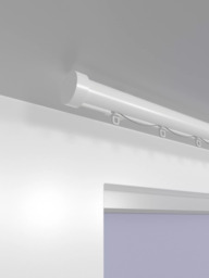 John Lewis Made to Order Select Curl Gliding Curtain Pole with Stud Finial, Ceiling Fix, Dia.30mm - thumbnail 2