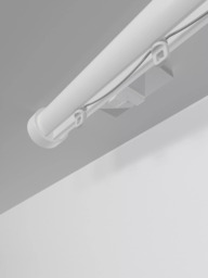 John Lewis Made to Order Select Curl Gliding Curtain Pole with Stud Finial, Ceiling Fix, Dia.30mm - thumbnail 4