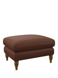 John Lewis Camber Leather Footstool, Light Leg - thumbnail 1